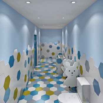 现代幼儿园卫生间3d模型