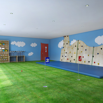 现代幼儿园高尔夫室