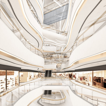 现代商场中庭su模型