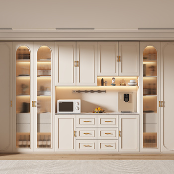 现代奶油风酒柜组合3d模型下载