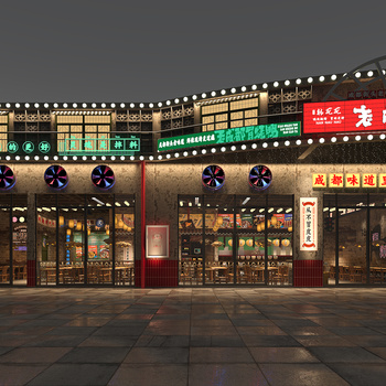 工业风复古烤鸭店3d模型