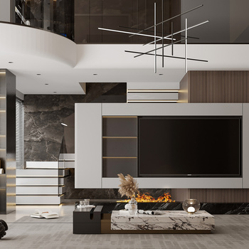 现代别墅客厅3d模型