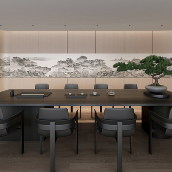 WJID维几设计 新中式茶室3d模型