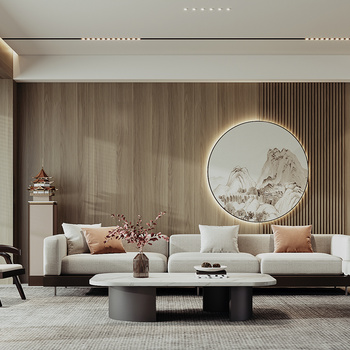 新中式客厅3d模型