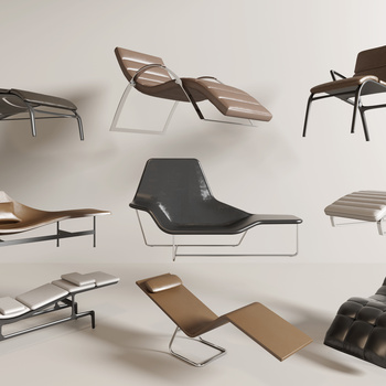 现代躺椅3d模型
