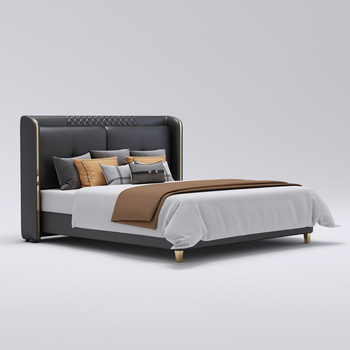 现代轻奢双人床3d模型