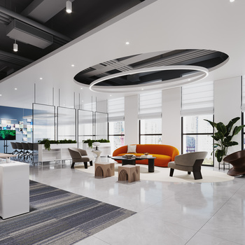 现代办公室休息区3d模型