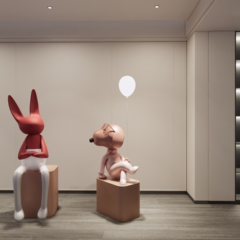 现代兔子雕塑 
