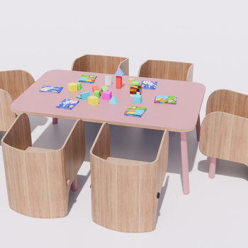 现代儿童桌椅组合 