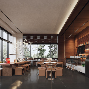 SHD山禾设计 中古风咖啡厅3d模型