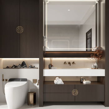 新中式浴室柜3d模型