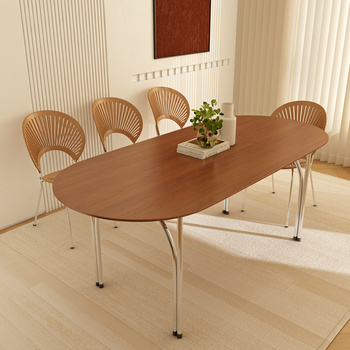 现代奶油风餐桌椅组合3d模型
