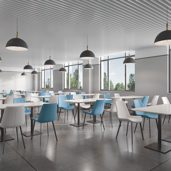 办公室员工食堂餐厅3d模型