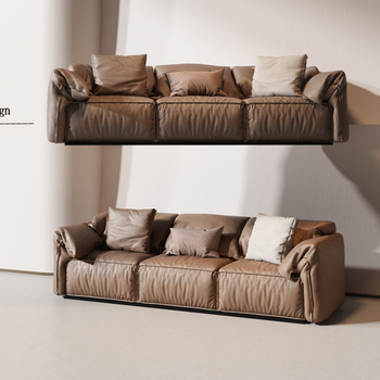 现代皮质沙发3d模型