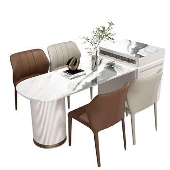 现代岛台餐桌椅组合