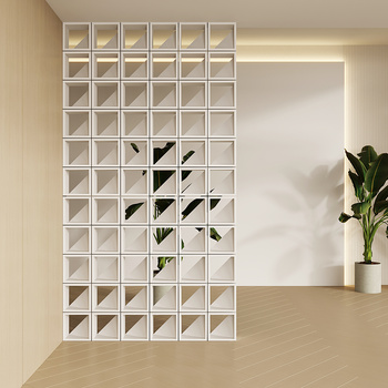 现代水泥砖玄关隔断预制镂空水泥砖空心砖屏风造型墙空心墙3d模型下载