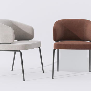 现代布艺单椅3d模型