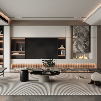 现代电视背景墙