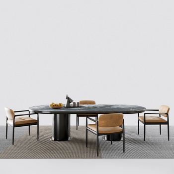 Minotti 餐桌椅组合3d模型