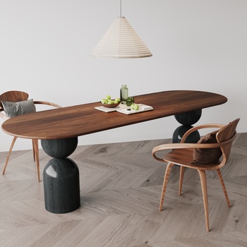 现代实木餐桌椅组合