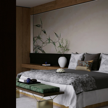 派尚设计 新中式卧室3d模型