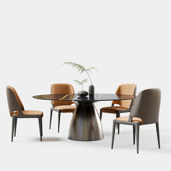 Minotti 现代餐桌椅组合3d模型