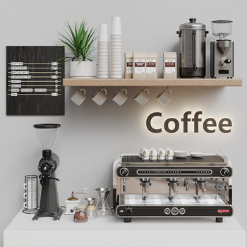 现代咖啡机组合3d模型