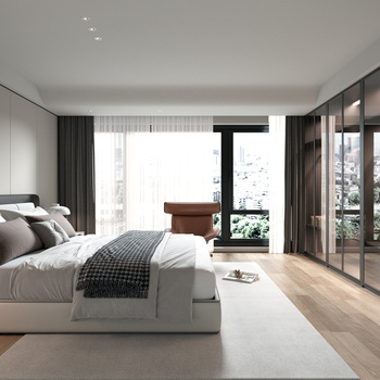现代卧室 3d模型