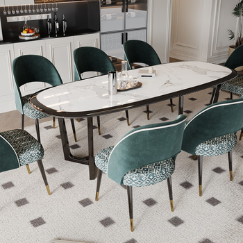 法式餐桌椅组合3d模型