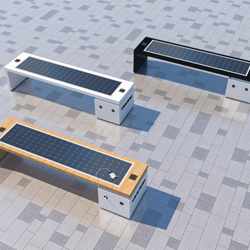 现代户外太阳能充电座凳