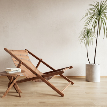 实木休闲躺椅3d模型