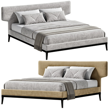 luxury 现代双人床3d模型