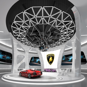 后现代科技数字汽车展厅3d模型