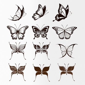 蝴蝶镂空雕花剪影图案3d模型