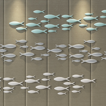 抽象鱼小鱼挂饰3d模型
