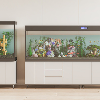 现代鱼缸3d模型