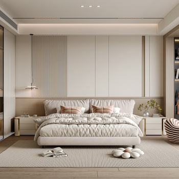 现代家居卧室 3d模型