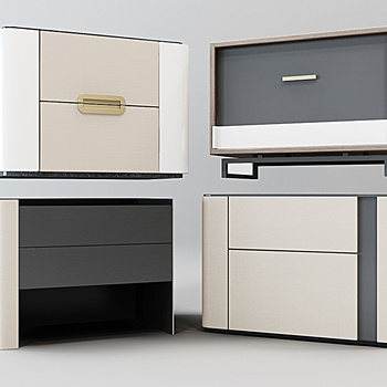 现代床头柜组合3d模型