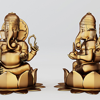 东南亚泰式象佛大象雕塑摆件3d模型