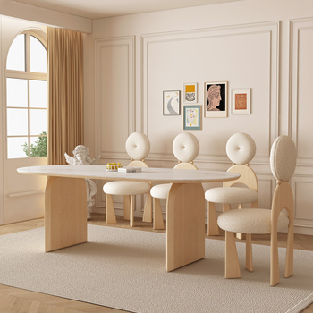 奶油风餐桌椅3d模型