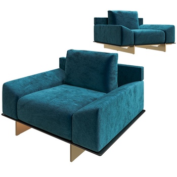Ipanema 孔雀蓝单人沙发3d模型