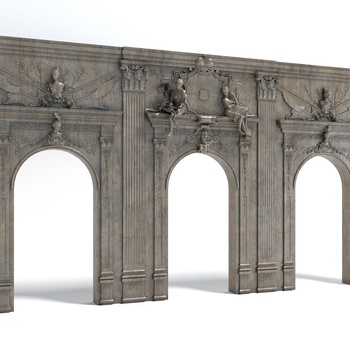 欧式古典浮雕拱门3d模型