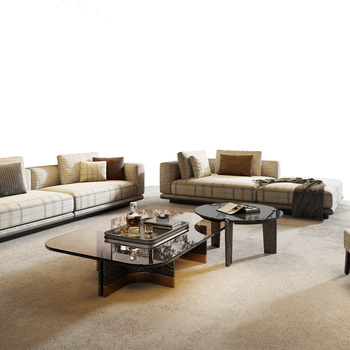 Minotti 米洛提客厅现代沙发组合3d模型