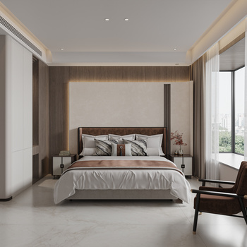 中式家居卧室3d模型