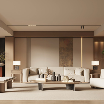 新中式宋式风客厅3d模型