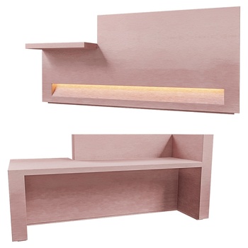 copper 现代粉色书桌3d模型
