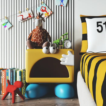 现代儿童床头柜3d模型