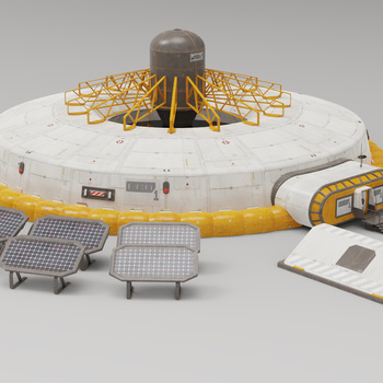 月球基地太阳能3d模型