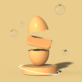 现代鸡蛋壳摆件 3d模型