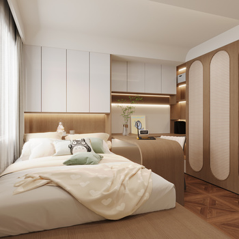 现代卧室  3d模型
